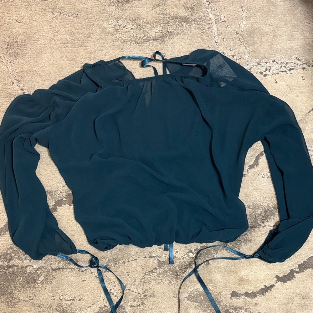 Forever 21 Dark Teal Blouse - Picture 3 of 4